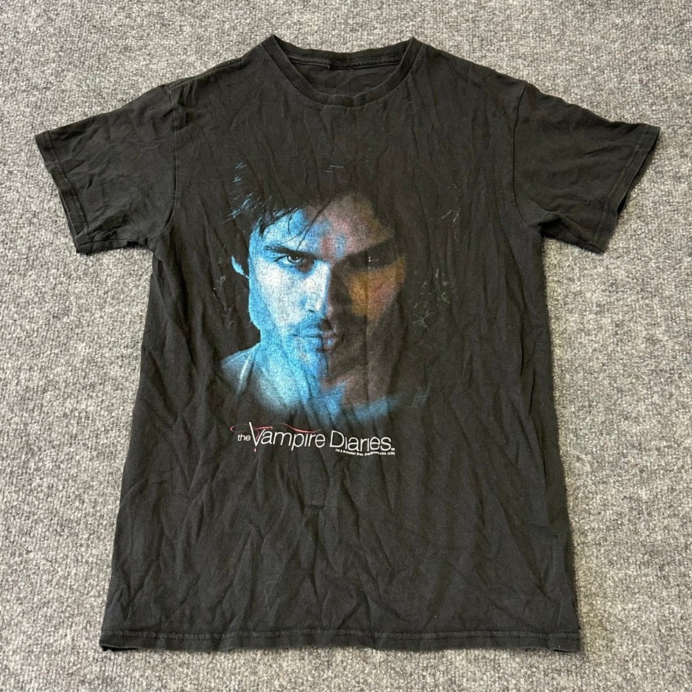 The Vampire Diaries T-Shirt Mens Size S Black Damon Salvatore Graphic Tee Good